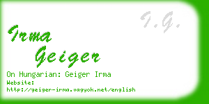 irma geiger business card